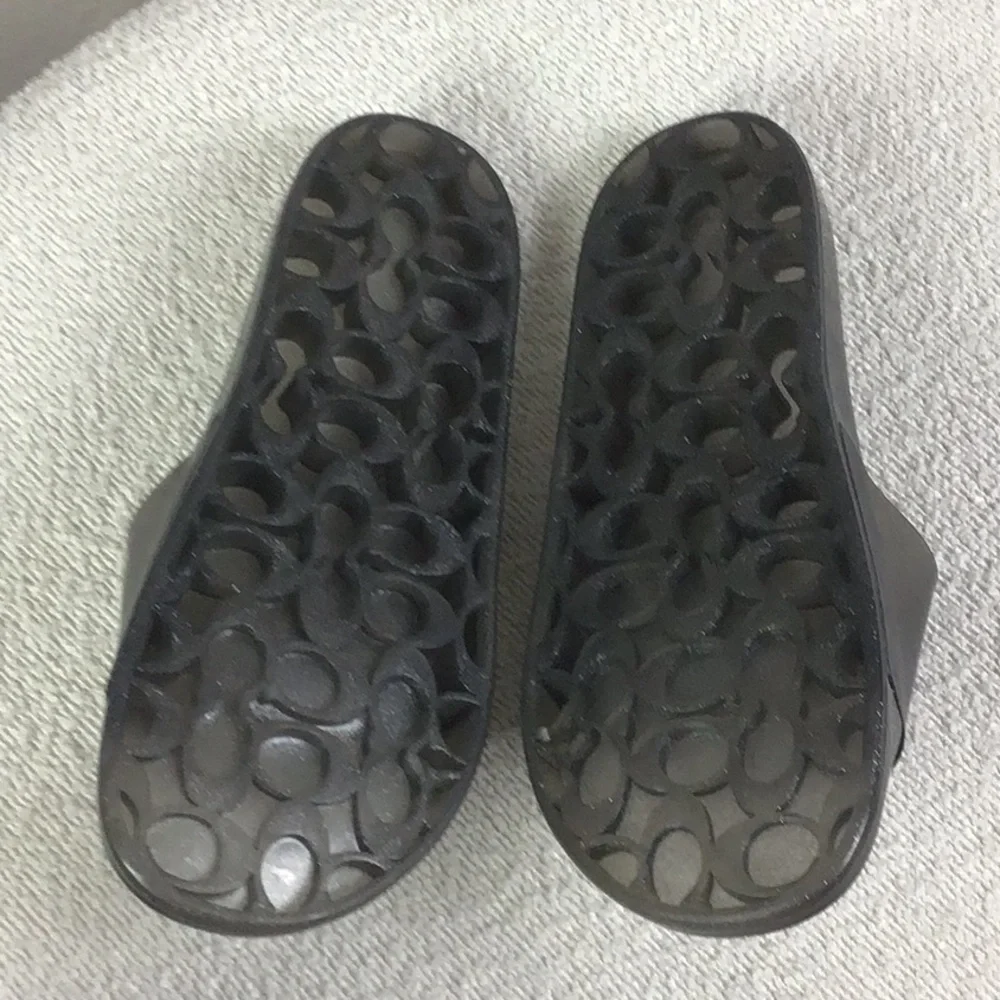 COACH Ulyssa Clear Grey Silver Transparent Jelly Rubber Slides Size 10/11
